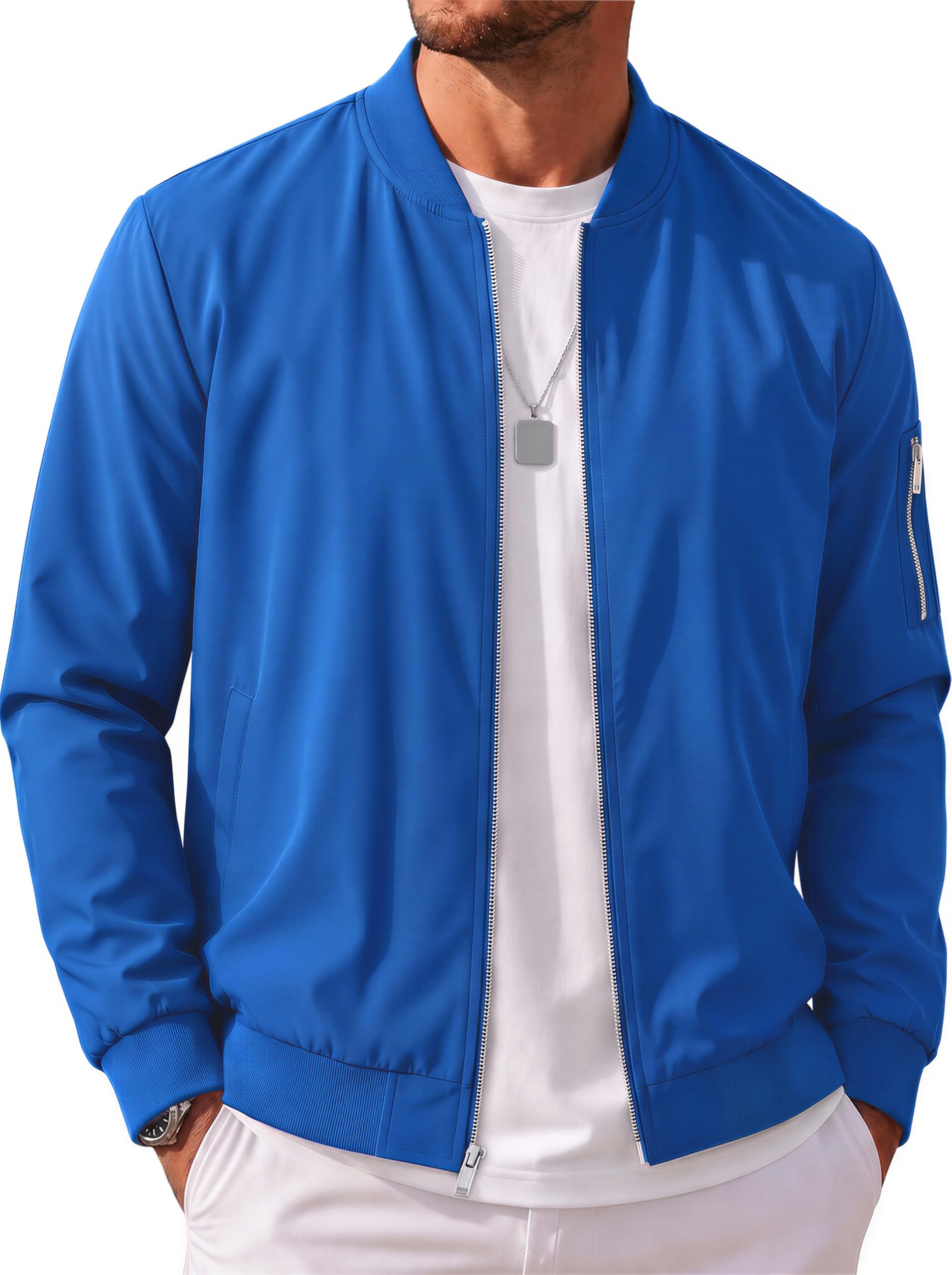 Amazon.com: MAGCOMSEN Men's Bomber Jacket Lightweight Windbreaker