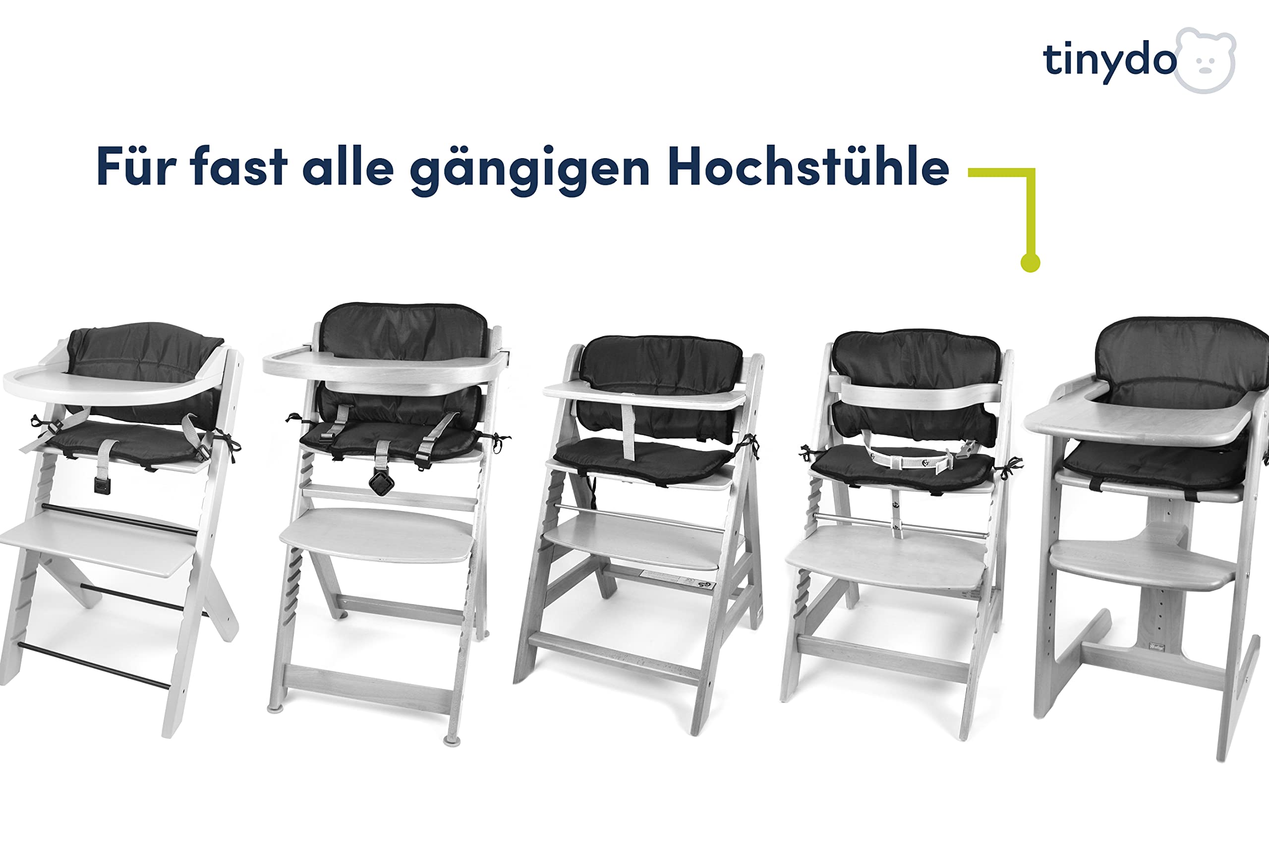 Hochstuhl Sitzkissen für Timba Safety 1st. - ergonomisches Memory-Schaum Kissen zur Rückenentlastung, Sitzpolster extra dick - Sitzverkleinerer Auflage ohne Verrutschen (Hellgrau)