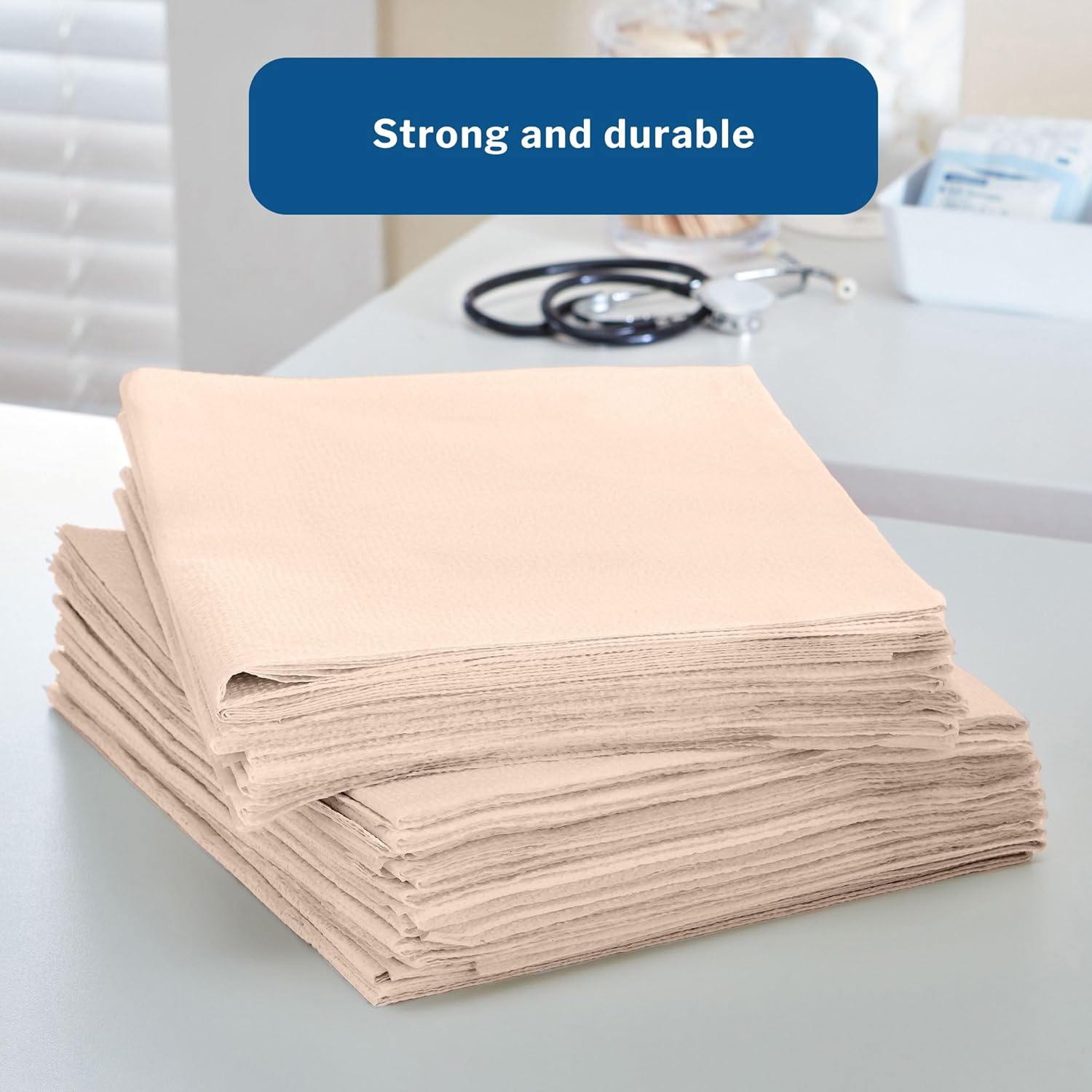 McKesson Drape Sheets, Disposable Medical Drapes for Physical Exams, Peach - 48 in x 40 in, 100 Count