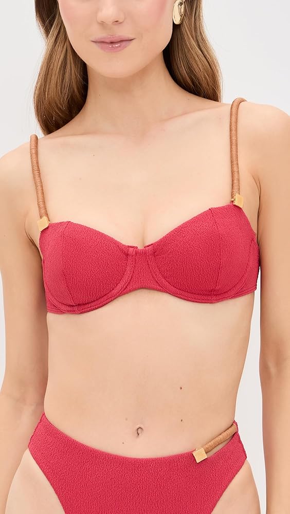 Amazon.com: ViX Paula Hermanny Women's Firenze Aika Mel Top, Red