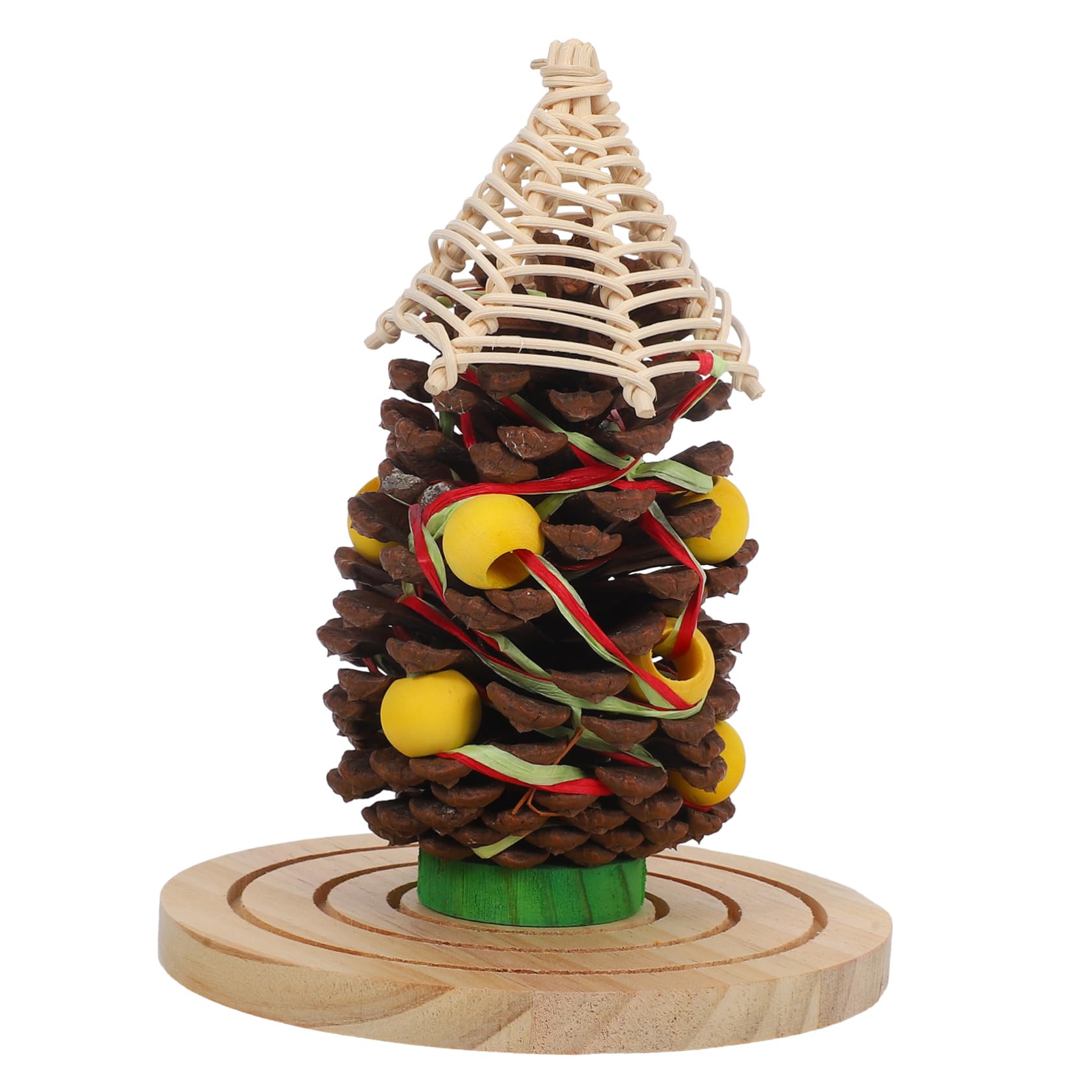 HAPINARY Natural Wood Parrot Teething Toys Large Pinecone Shape for Chewing Safe for Birds Hamsters