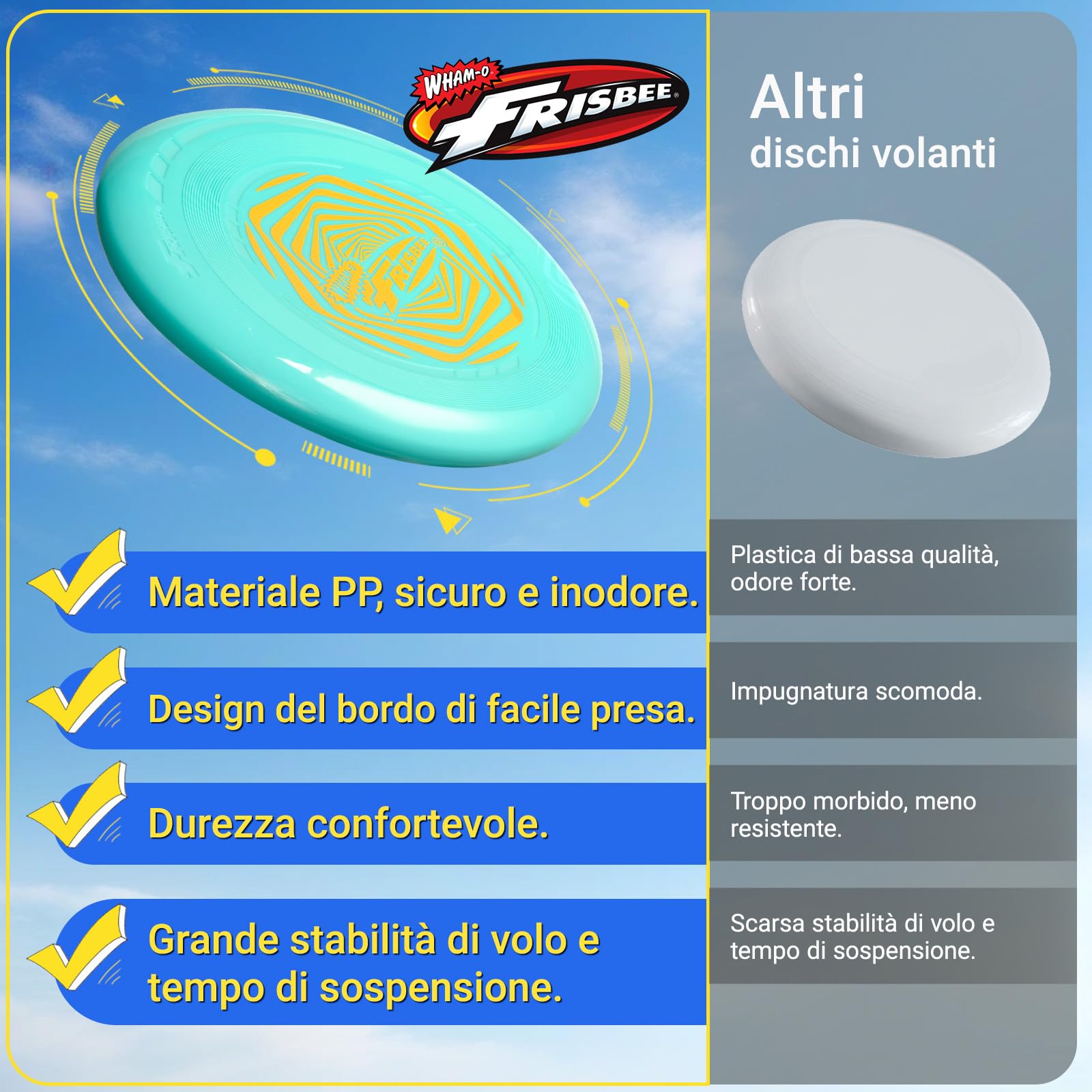 Wham-O Frisbee 2 Pack Dischi Volanti 22.86 cm Leggeri Colorati per Principianti Bambini Ragazzi Ragazze 5+ Anni Gioco Esterno Spiaggia Parco Giardino 70g