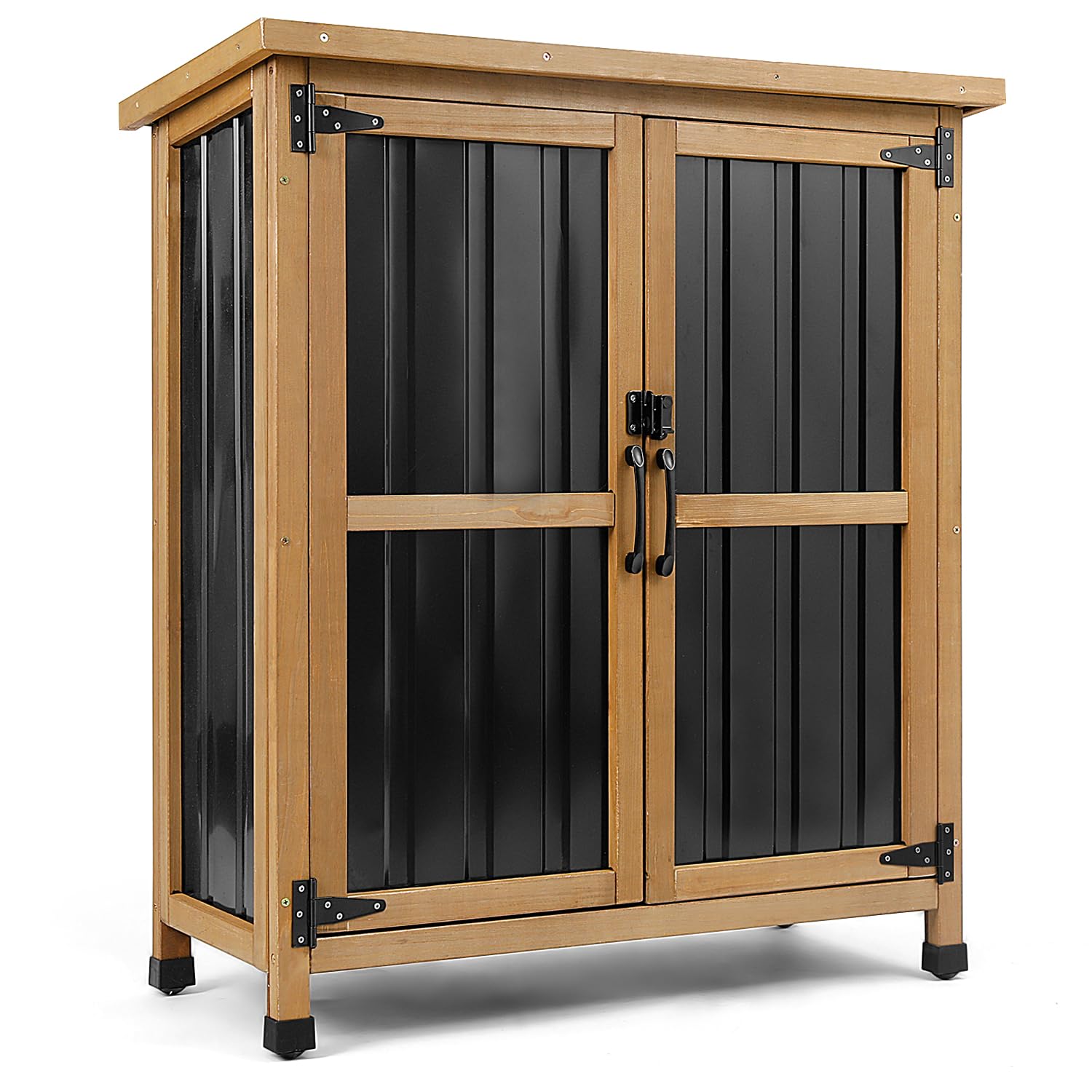 PetsCosset Small Outdoor Storage Cabinet Weatherproof with Lockable Doors
