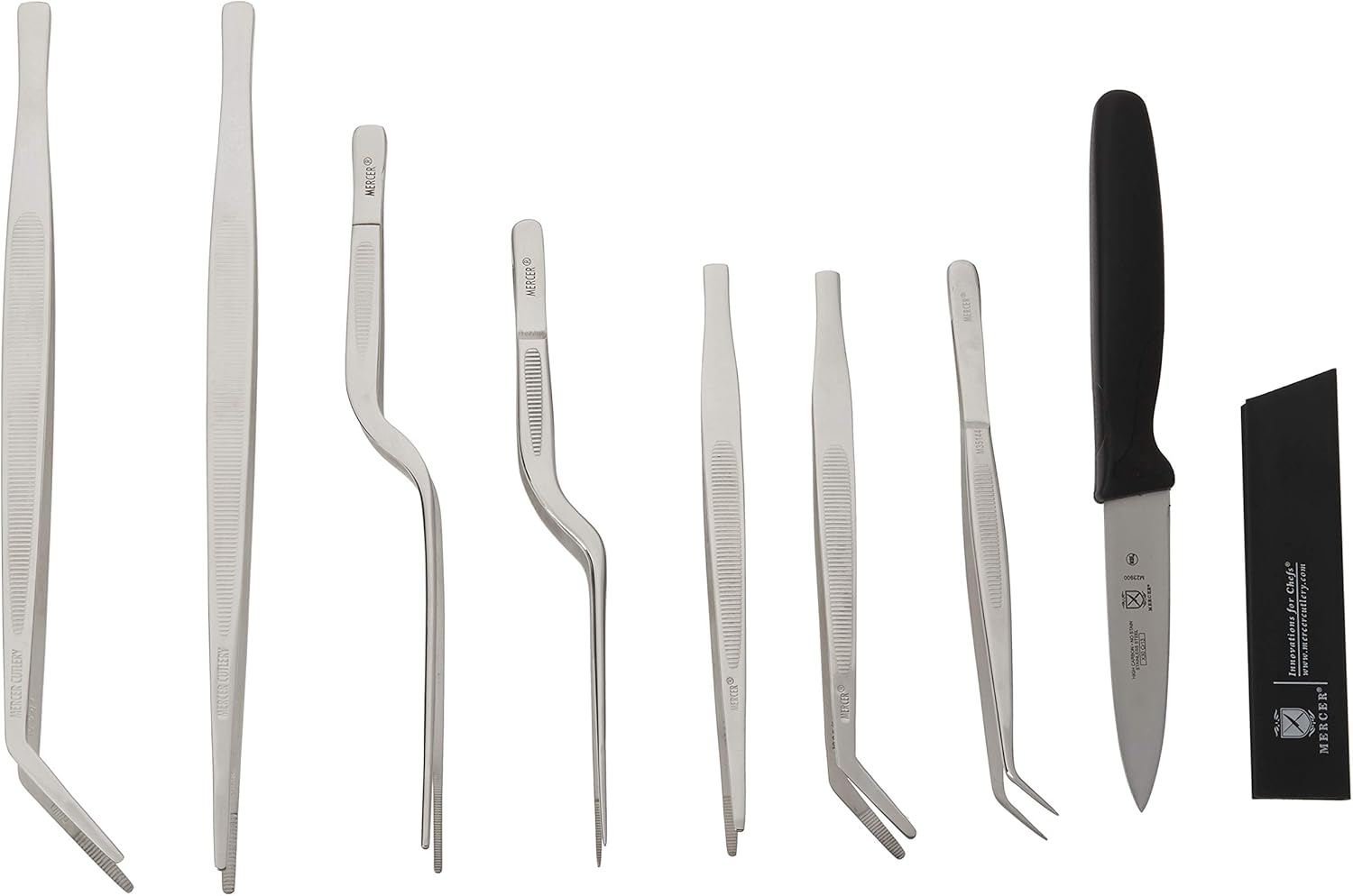 Mercer Culinary Deluxe 10 Piece Plating Tongs Kit