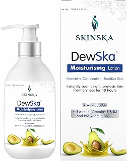 SKINSKA NATURALS DewSka Moisturizing Lotion 250ml, Moisturize with Avocado Oil, Vitamin E, B3 & Pro-Vitamin B5, 48H Daily ... Price In India