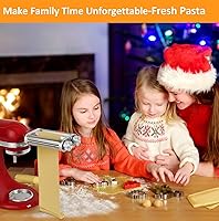Vista 2 de Pasta Maker Attachment for KitchenAid Stand Mixers,Sturdy 3 in 1 Set Included Pasta Sheet Roller, Spaghetti and Fettuccine Cutter Accessories-Unique