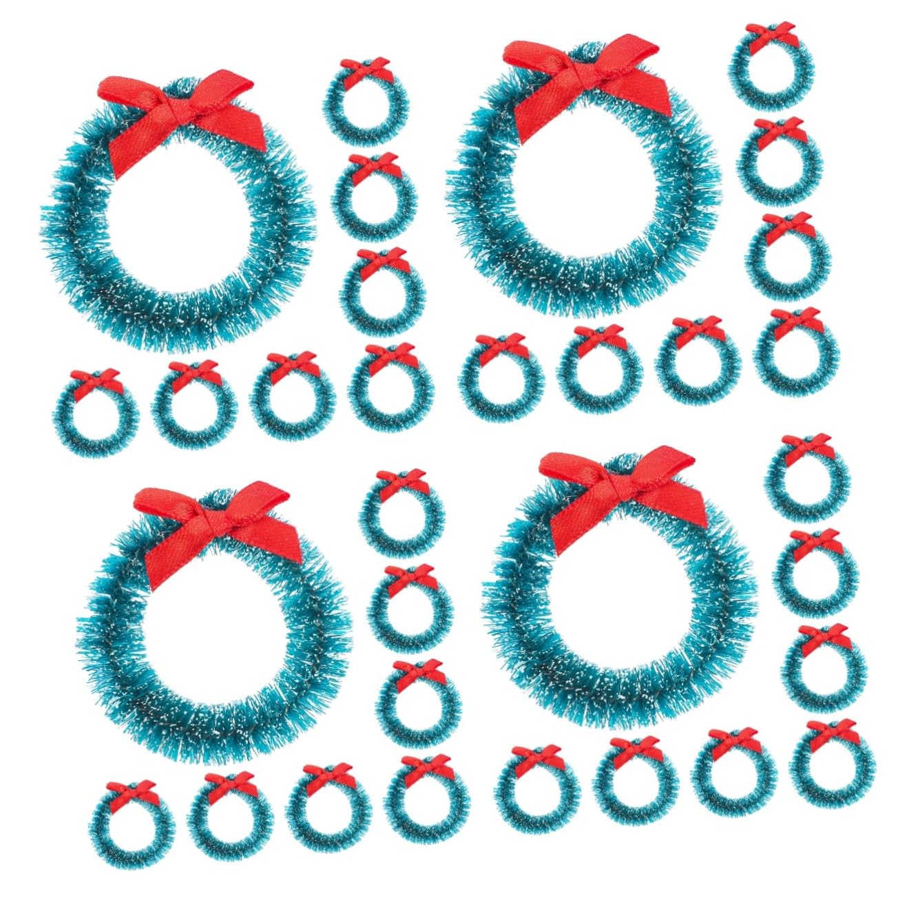 ABOOFAN 48 Pièces Guirlande de Noël guirlandes Jouets Petite Couronne de Noel Mini Maison Mini-Jouets décor Mini-Couronne couronnes de Noël Miniature Meubles Soie de sisal Naturel