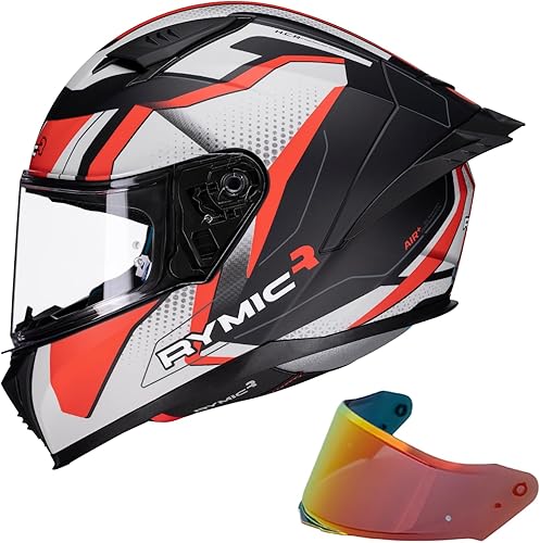 Miniatura 1 de SR6 Casco integral de motocicleta, equipado con viseras transparentes y multicolores, aprobado por DOT para carreras callejeras