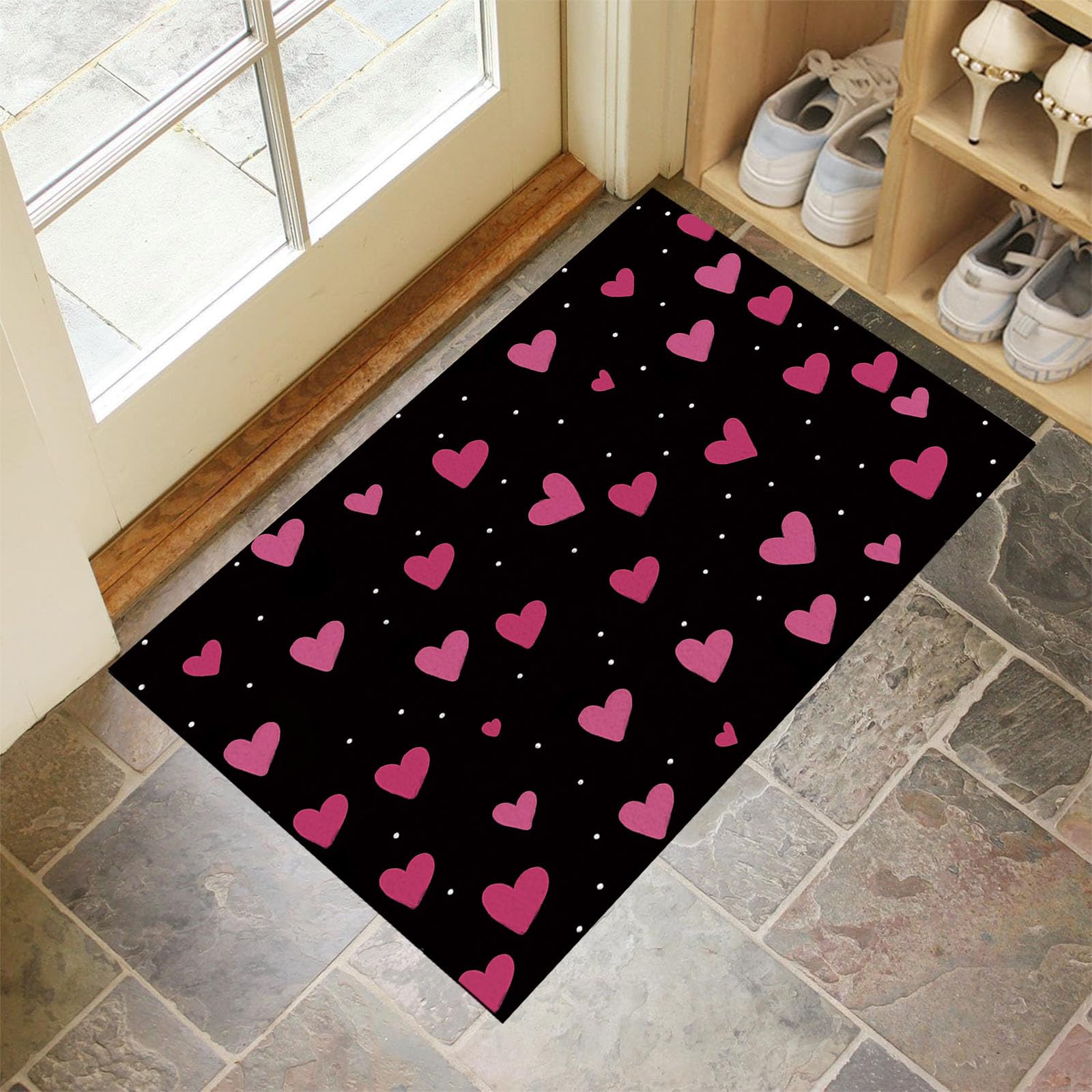 Tapis de sol antidérapant et lavable en fausse laine pour salle de bain et cuisine