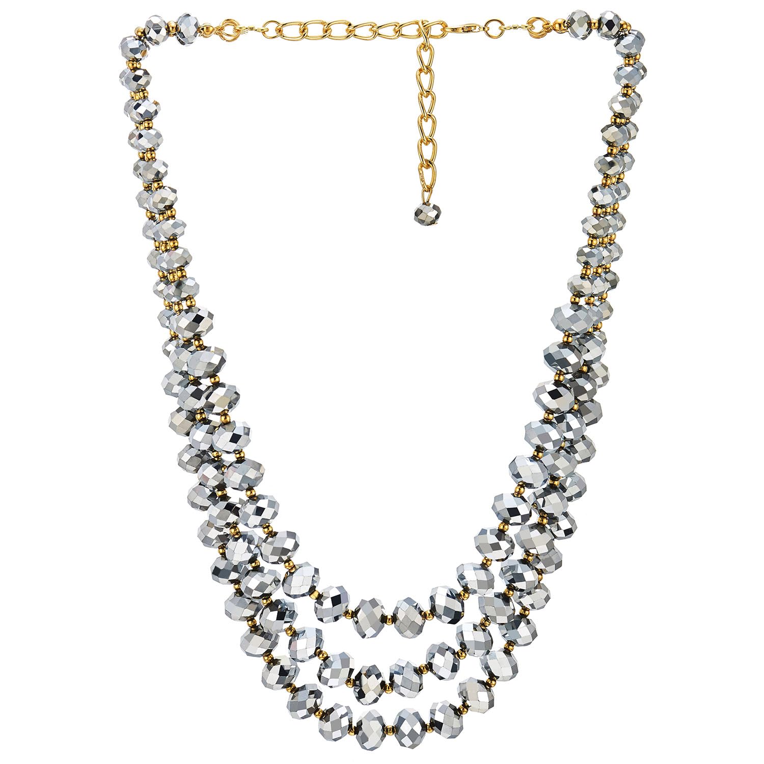 Collier Cristal Perles Statement de Haute Qualité à Trois Brins - 6