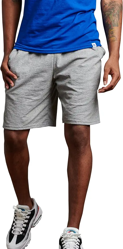 Russell Athletic Men's Relaxed Fit 9" Cotton Shorts with Pockets, Adjustable Elastic Waist, Sizes S-4X OEKO-TEX STANDARD 100