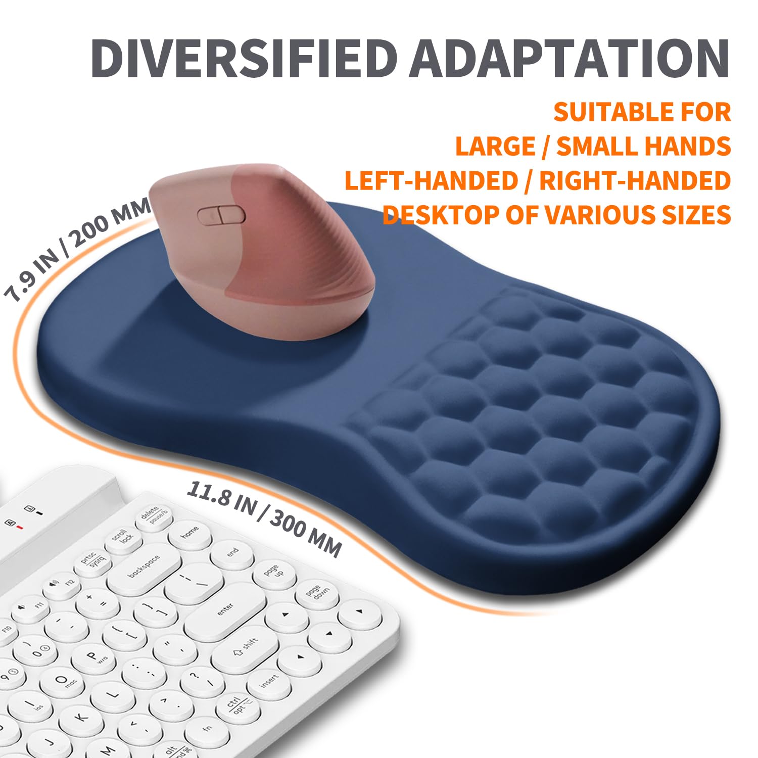 Tappetino per mouse ergonomico con supporto per il polso con cuscino in memory foam per massaggio, sollievo dal dolore al tunnel carpale, tappetino per mouse design per poggiapolsi, 30 x 20