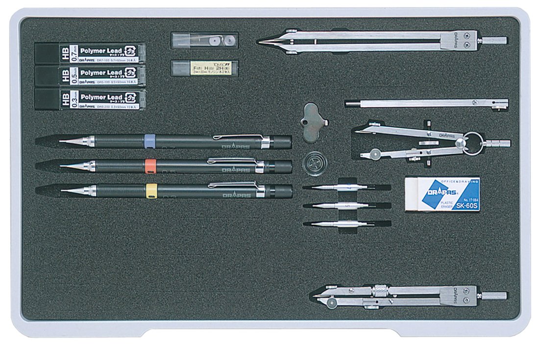 Amazon.co.jp: ドラパス 独式製図器セット ユニットケース 10本