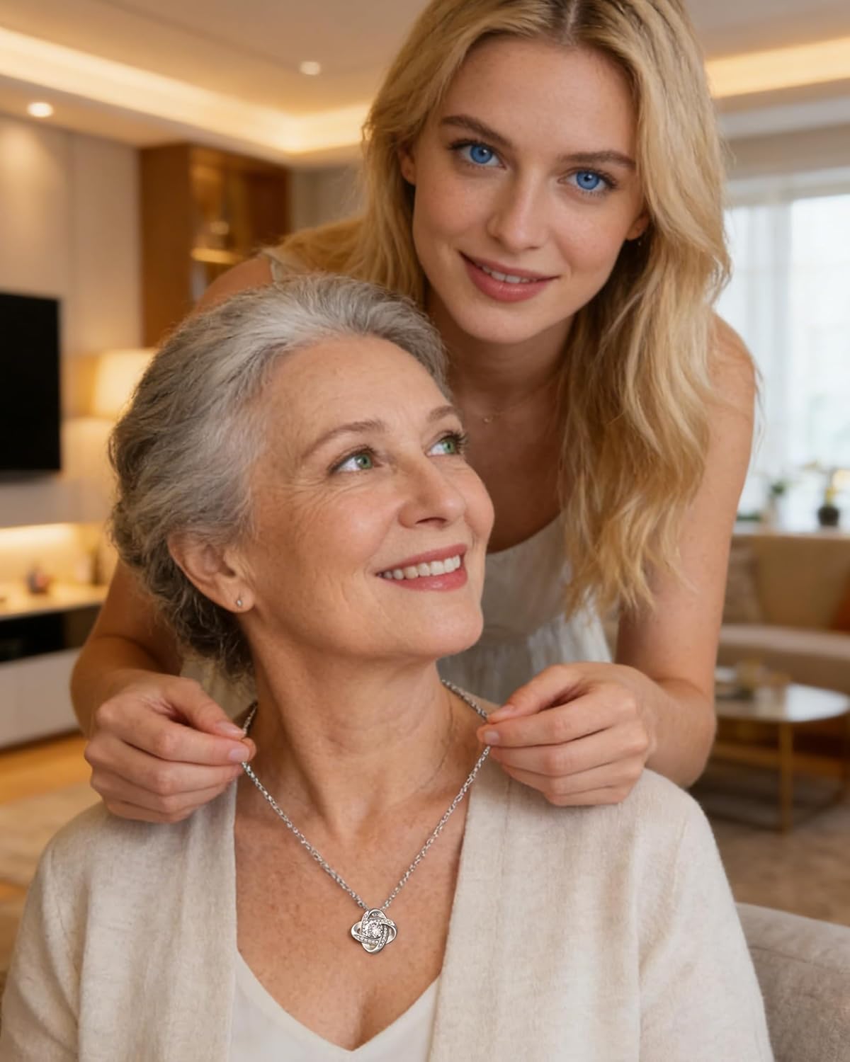To My Mother in Law Necklace from Daughter in Law, Forever Love Knot Necklace with Heartfelt Message & Elegant Box, Mother Gifts from Daughter, Birthday Christmas Mother's Day Gifts for Mom - Image 3