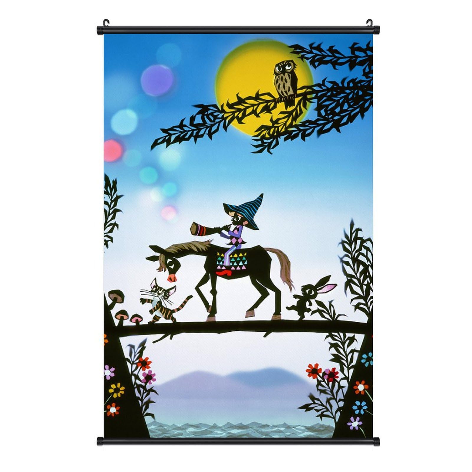 Amazon.co.jp: 藤城清治 角笛と少年 掛ける絵 おしゃれ 軸物 壁畫