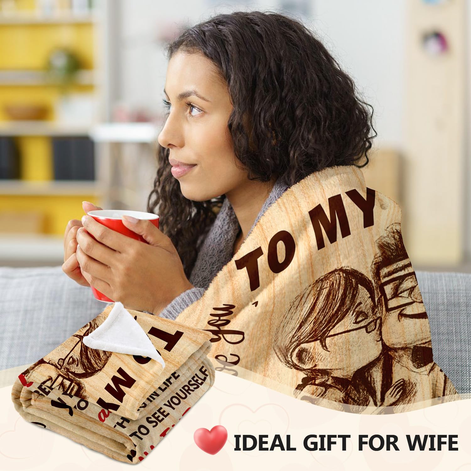Birthday Gifts for Wife from Husband - Romantic Anniversary Birthday Gifts for Women - Wife Birthday Gift Ideas - Christmas Valentines Mothers Day I Love You Gift for Her - To My Wife Blanket 50"x60"