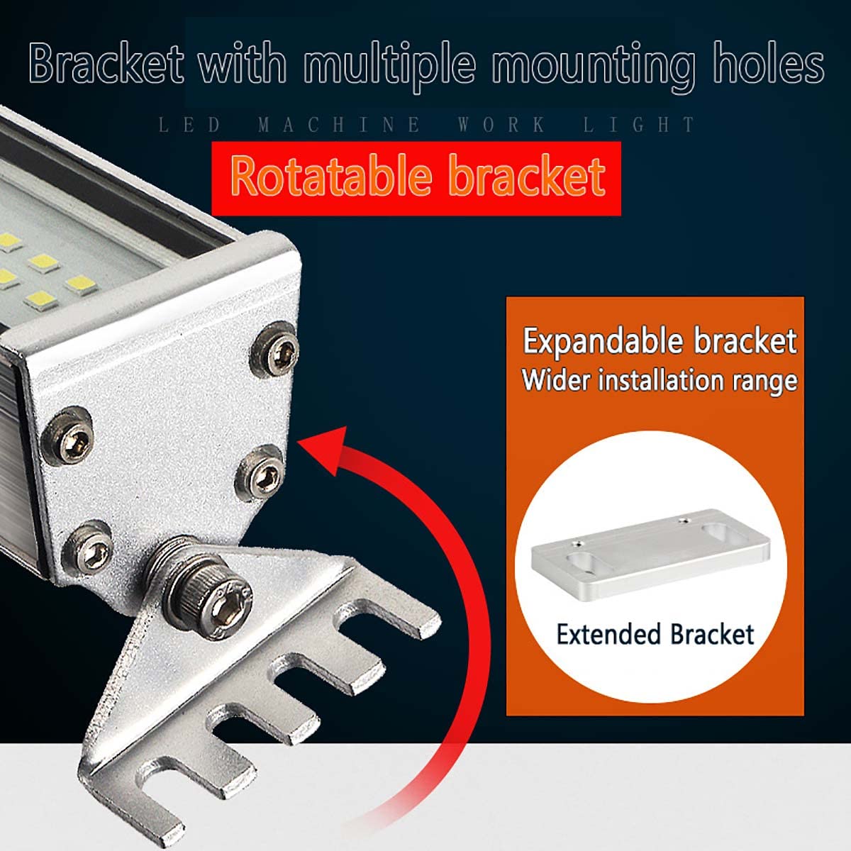IP66 Wodoodporna przemysłowa/maszynowa lampa rurowa, AC24-36V CNC LED Lampa robocza, przeciwwybuchowa lampa do sprzętu, do tokarki i frezarki przemysłowej (rozmiar: 10 W)