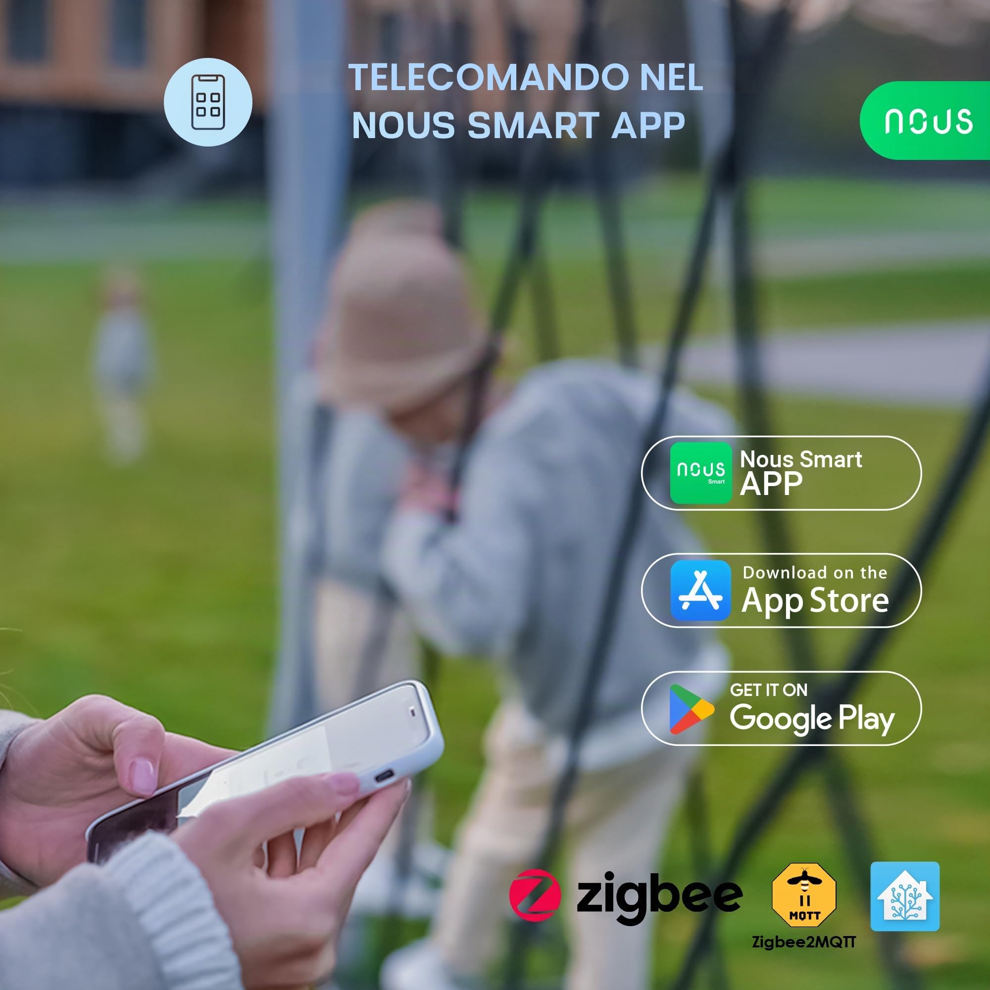NOUS LZ3 Valvola dell'acqua ZigBee, compatibile con Google Assistant e Amazon Alexa, timer intelligente Tuya, controllo dell'irrigazione con valvola dell'acqua ZigBee2MQTT