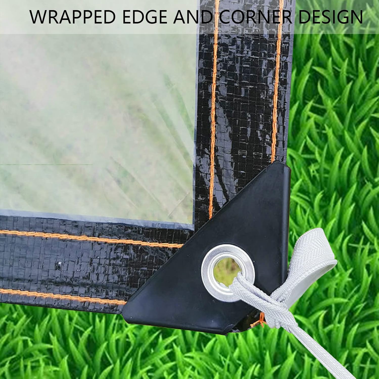 Clear Tarp Heavy Duty Waterproof Tarpaulin Sheet PE Transparent Tarpaulin Tarps with Reinforced Grommets 100g/m² Weatherproof Snow Ground Sheet