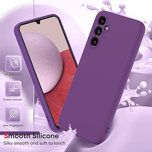 Miniatura 3 de LeYi Funda para Samsung A14 5G Funda Galaxy A14 con 2 protectores de pantalla de vidrio templado, funda protectora delgada de silicona líquida suave