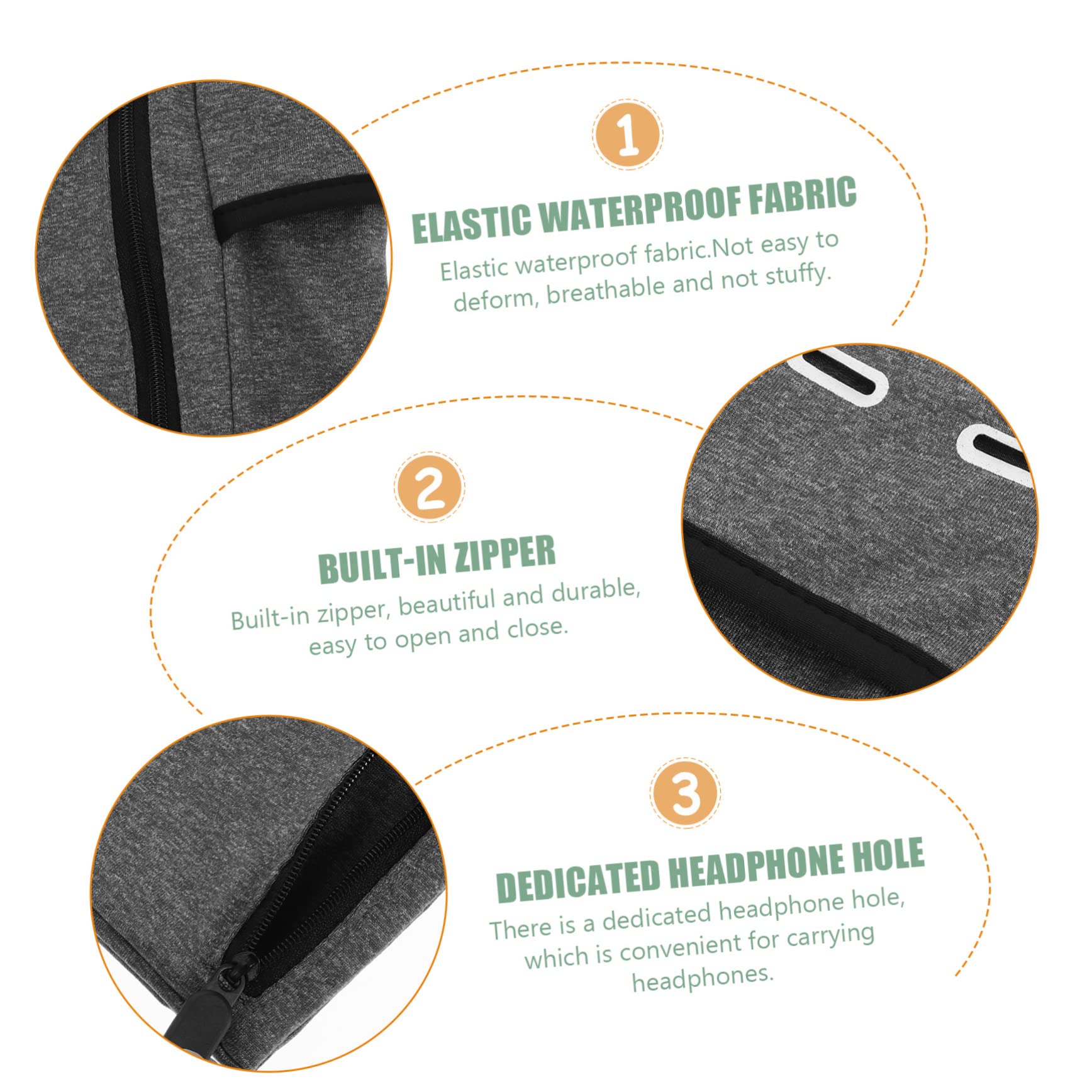 OSALADI 5pezzi Fascia Per Braccio Con Chiusura Zip Per Smartphone Pouch Per Allenamento All Aperto Adatta Per Running e Fitness Taglia