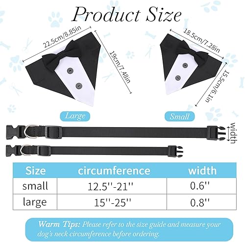 Miniatura 2 de Esmoquin para perro, collar tipo bandana de boda con pajarita, traje de esmoquin ajustable para perro, disfraz formal de perro, esmoquin de fiesta