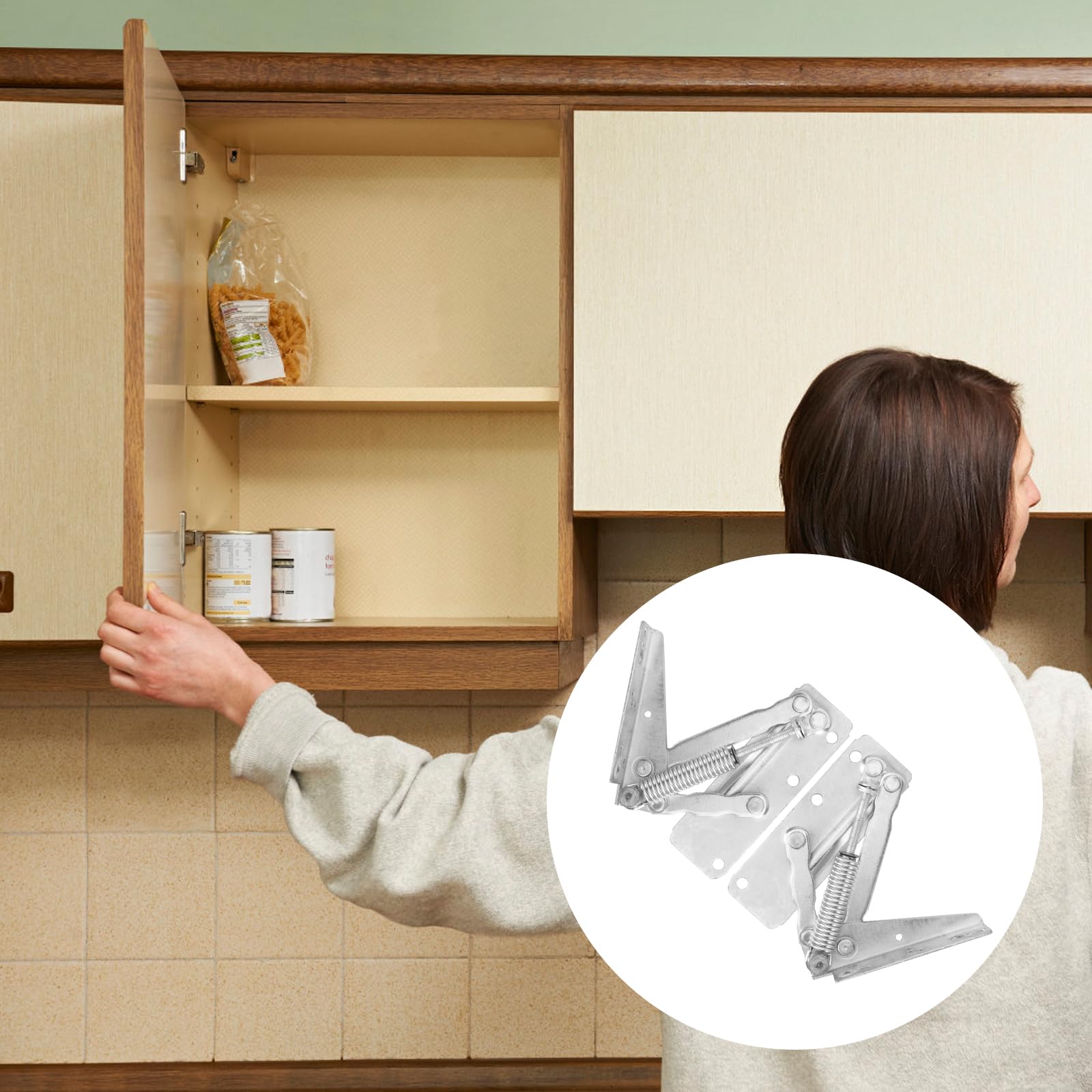 Cupboard Hinges, Kitchen Door Hinge, One On Each Side, 90° Precise Limit Design, Suitable for Cabinets Doors - Image 3