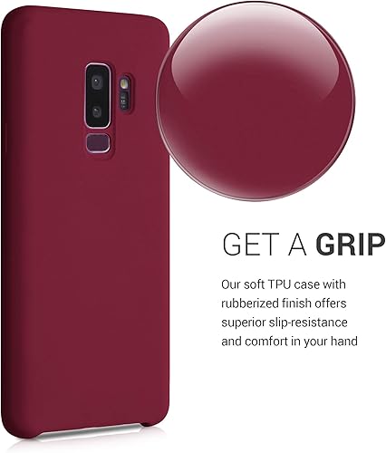 Miniatura 3 de kwmobile Funda compatible con Samsung Galaxy S9 Plus - Funda de silicona TPU con acabado suave - Ruibarbo rojo