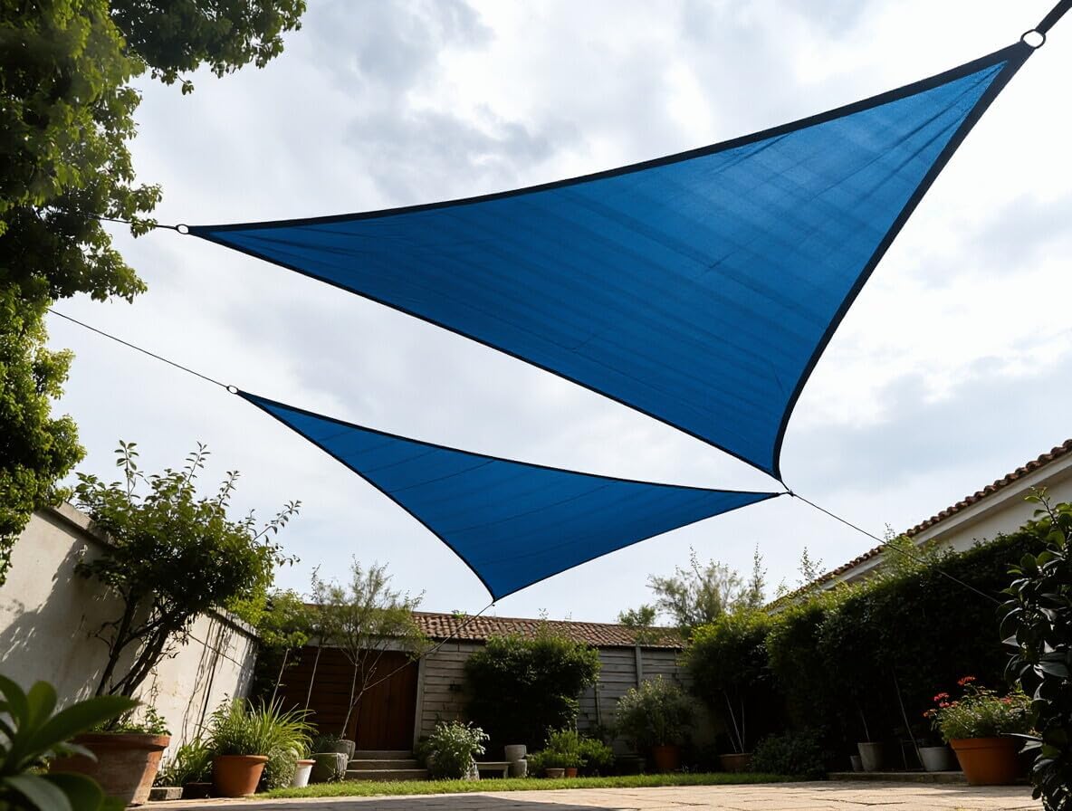 Triangle Sun Shade Sail Canopy - UV Block for Patio and Outdoor (12' X 12' X 12', Blue)