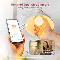 Vista 2 de Sengled Bombillas inteligentes de modo dual con control remoto y aplicación, bombillas LED 2700K-6500K regulables, bombillas de control remoto