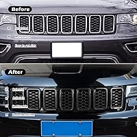 Vista 2 de Insertos de parrilla para Jeep Grand Cherokee 2017 2018 2019 2020 2021 parrilla de panal de abeja accesorios exteriores Kit de superposición