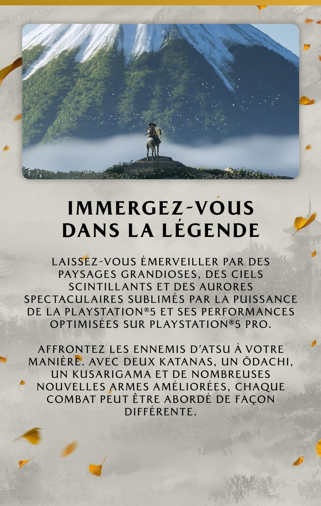 Sony, Ghost of Yōtei pour PlayStation 5, Jeu d'Action-Aventure, Optimisé pour PS5 Pro, Version Physique avec CD, En Français, 1 à 4 Joueurs, PEGI 18
