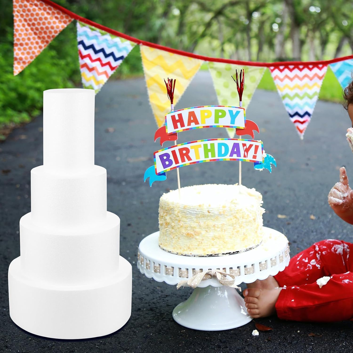 White Cake Model Kit 4 Piece Set for DIY Crafting and Photos