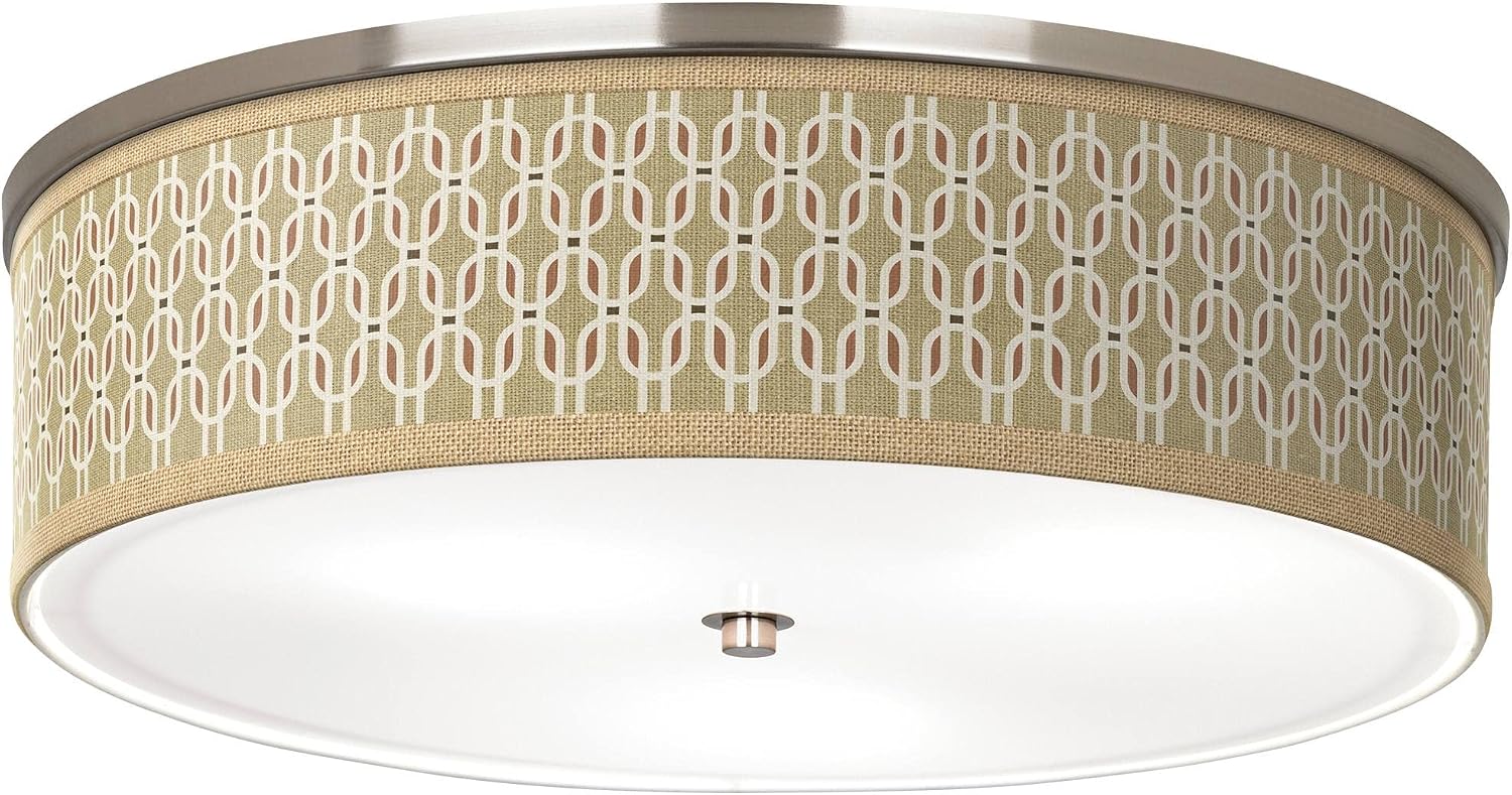 Giclee Glow Rustic Mod Giclee Nickel 20 1/4" Wide Ceiling Light with Print Shade