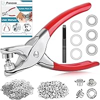 PAXCOO 803Pcs 6mm Grommet Tool Kit with Eyelet Pliers, 400 Silver Eyelets & Washers for Leather Crafts, Belts, Shoes