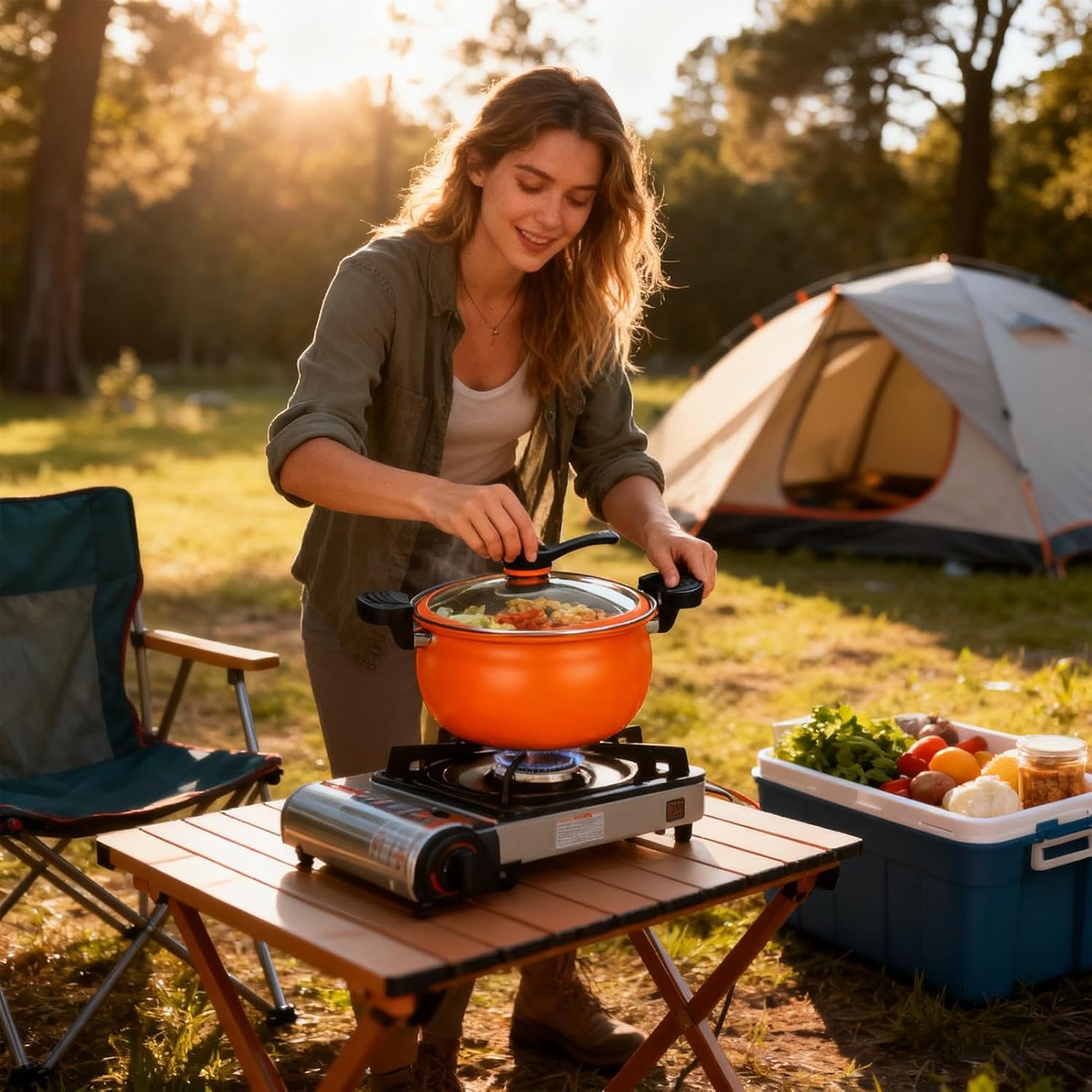 Non Stick Pots, Large Capacity Pressure Cooker & Nonstick Saucepan for Gas, Ceramic, Electric Stove, Home Kitchen, Restaurant & Apartment