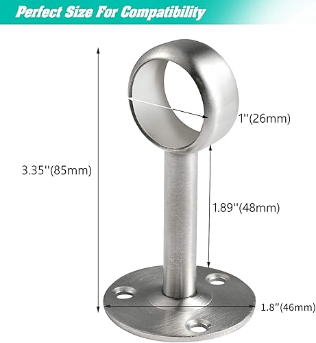 Miniatura 9 de Creatyi Soportes de barra de armario resistentes para cortina de ducha, soportes de montaje en techo, soportes de barra de armario, soportes de