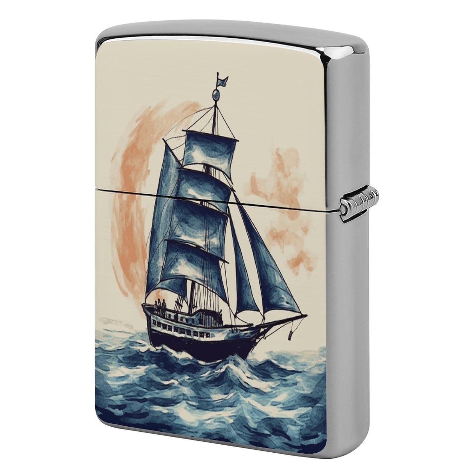 Fekiloot Style Nautical Sailboat Lighter Case Cover Metal Lighter Case