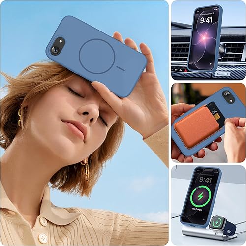 Miniatura 304 de Miracase Funda diseñada para iPhone 13 Pro Max con protector de pantalla, [forro de microfibra suave antiarañazos], funda protectora de silicona