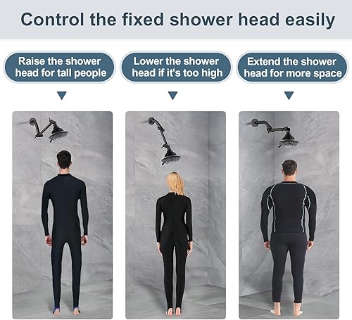 Vista 79 de BRIGHT SHOWERS Extensor de brazo de ducha de latón para lluvia y cabezal de ducha de mano, brazo de extensión universal de 5 pulgadas, altura y Cromo