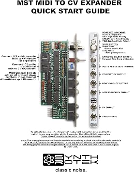 MST MIDI to CV Expander Kit with Built-In Arpeggiator and USB Connectivity, Includes I2C Cable