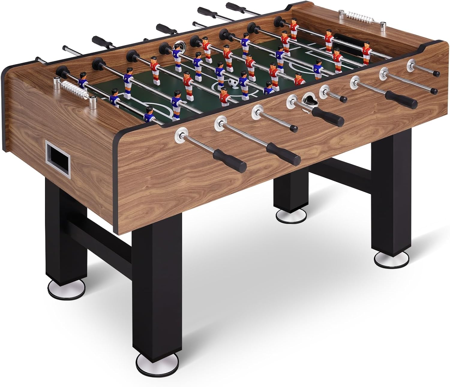 58 Inch Foosball Table Adult Size, Full Size Soccer Game Table with 2 Balls, Leg Levelers & Heavy-Duty Legs, Durable Arcade Football Table for Game Room, Home, Office, Party