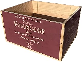 1x French Wine Crate – 6-Bottle Burgundy Box – All Sides Engraved – Vintage Wooden Storage – No Lid