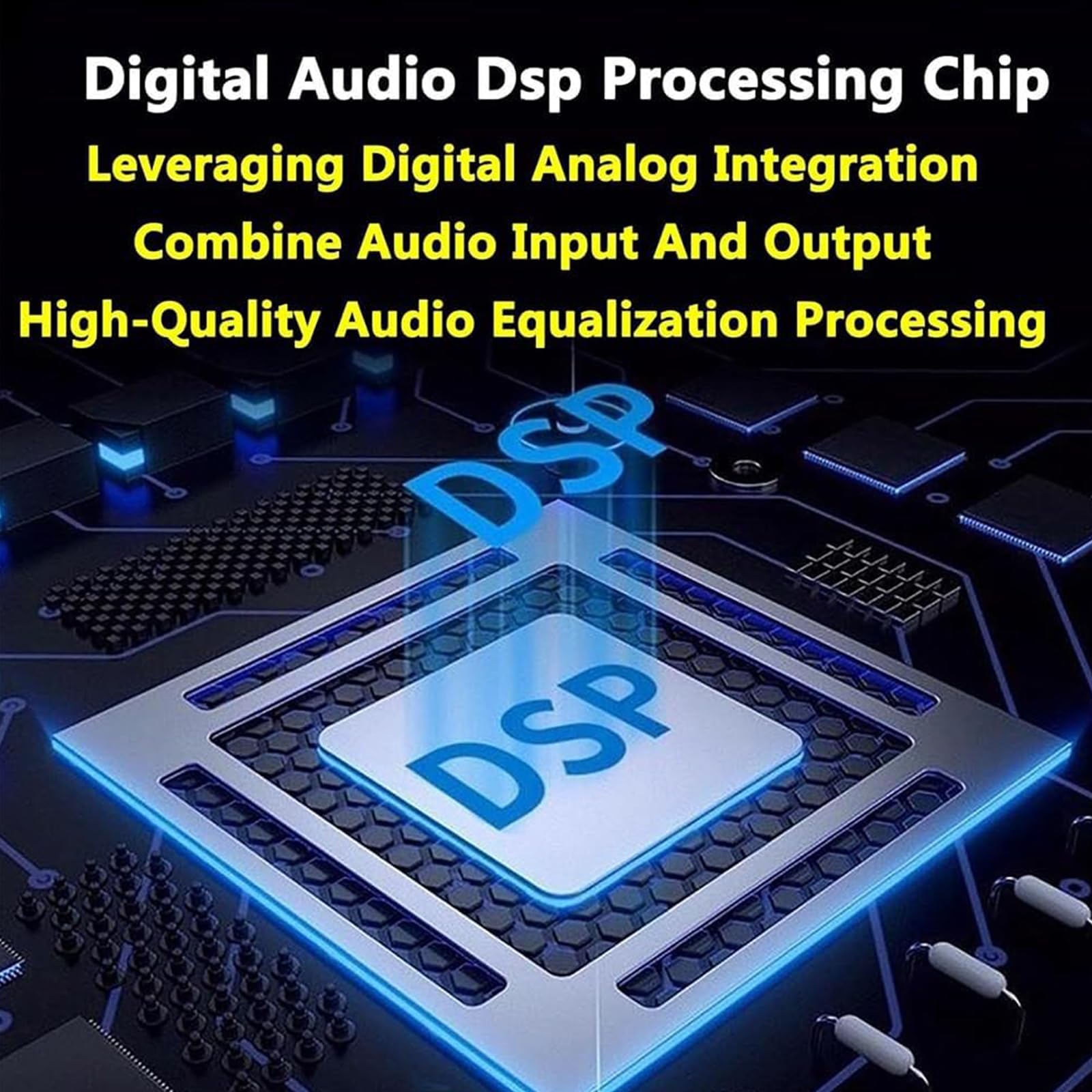 Ecualizador gráfico digital de 31 bandas: ecualizador de audio estéreo con pantalla de espectro LED, chip de procesamiento DSP, reducción de ruido y 10 efectos preestablecidos para estudio de