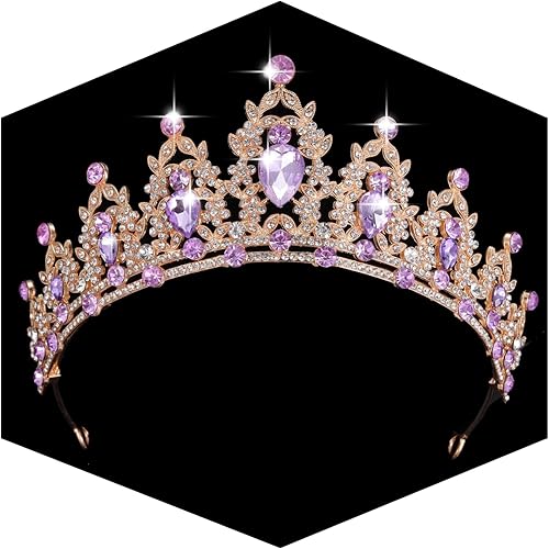 Kamirola - Corona de reina y tiaras corona de princesa para mujeres y niñas, diademas de cristal para novia, princesa para bodas y fiestas (01) disponible en Yaxa Peru