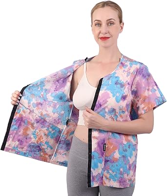 Post Shoulder Surgery Shirt Mastectomy Shirt Rehabilitation Shirt with Drainage Management Pocket Shoulder snap Unisex 040