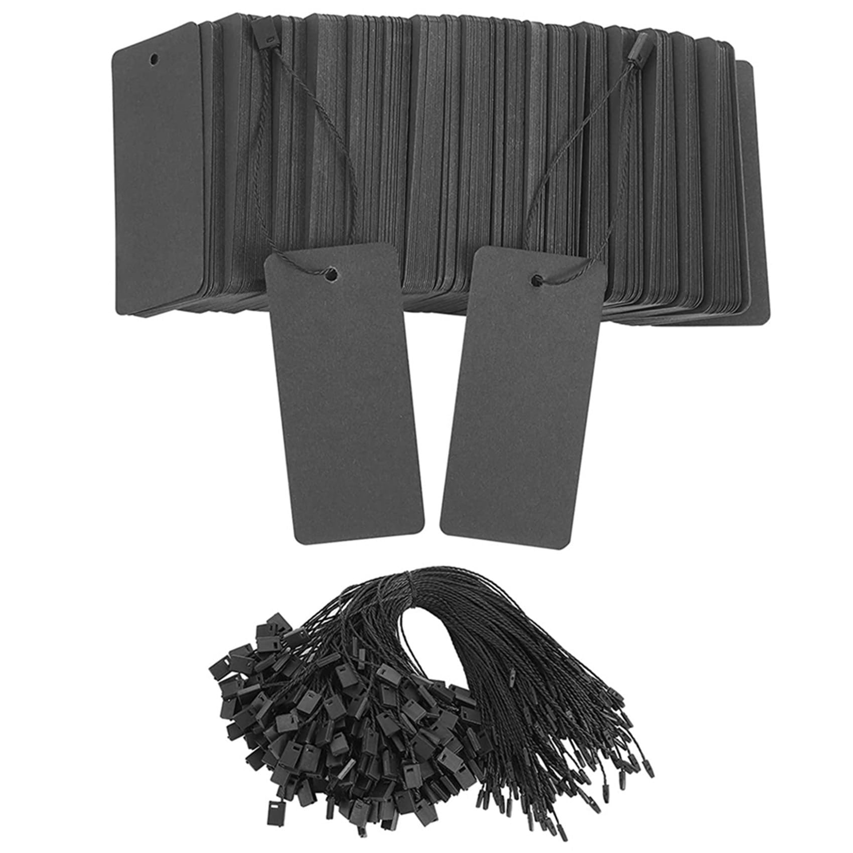 Juego de 1200 Etiquetas de Precio Negras con Etiquetas de Regalo con Imperdibles Etiquetas de Ropa Personalizadas Etiquetas Colgantes de Papel Negro