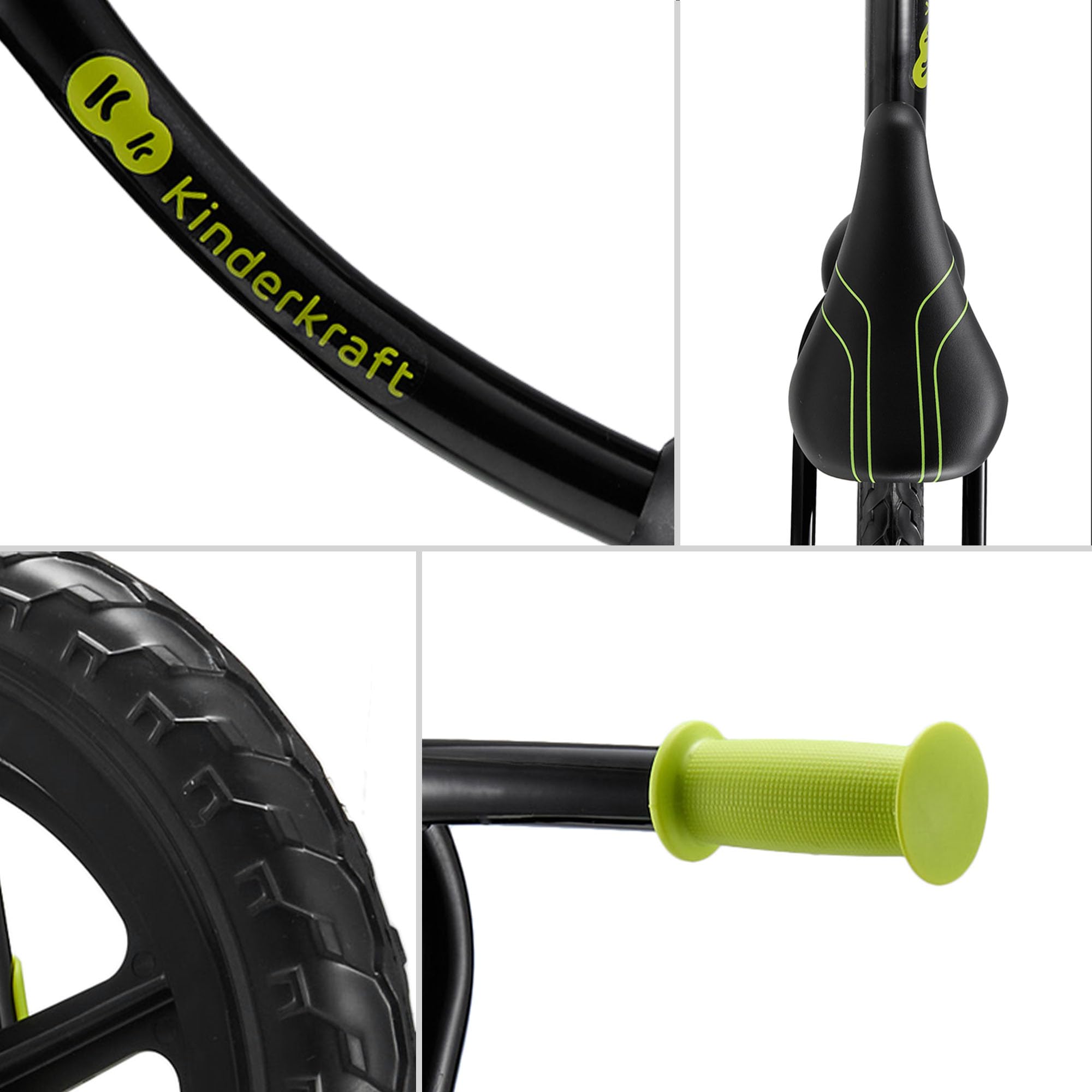Kinderkraft 2WAY NEXT OFF ROAD Bicicletta fino a 35 kg, bicicletta per bambini, ruote da 12 pollici, sella e manubrio regolabili in altezza, facile da montare, impugnatura in gomma, nero