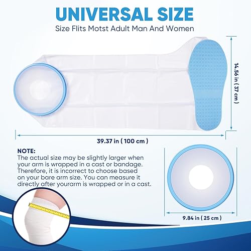 Miniatura 18 de Waterproof Foot Cover for Shower Adult, Ankle Wound Protector Bath Adult Watertight Cast Bag Showering for Surgery Foot, Soft Comfortable Ankle Cast