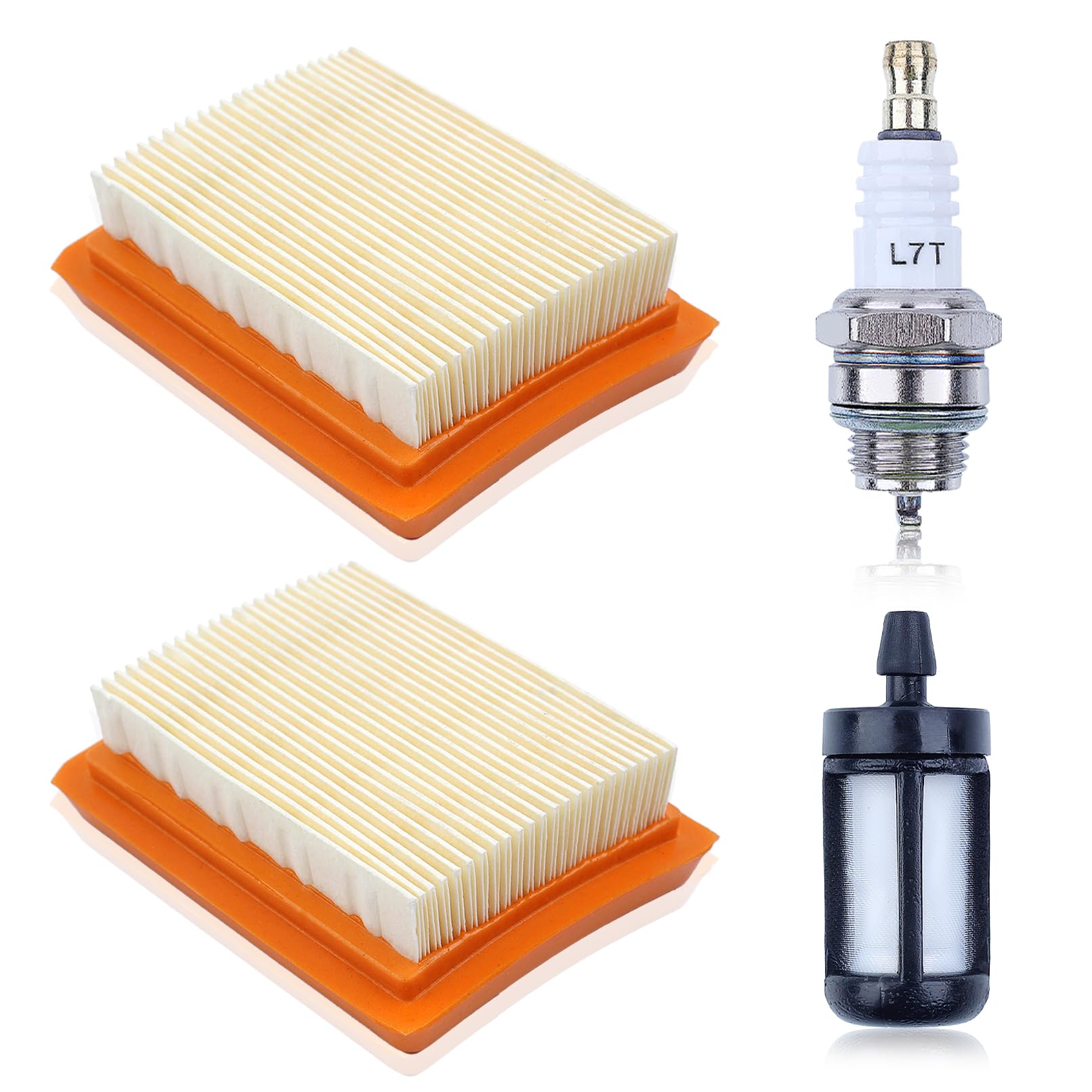 Mtanlo Air Filter for Stihl FS120 FS200 FS250 FS300 FS350 FS400 FS450, Replace 4134 141 0300, Air Filter Kit with BPMR7A Spark Plug Fuel Filter